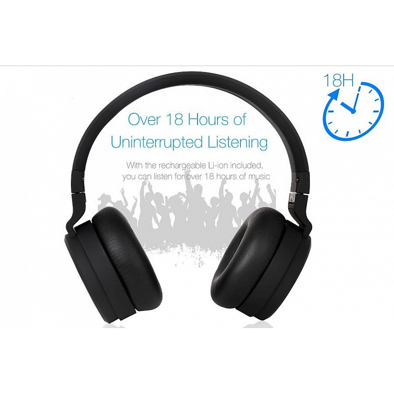 F&D Stereo HW111 Wireless Bluetooth Headphone with Mic (Black)-